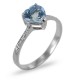 Ring with Heart cut Aquamarine in white gold with Diamonds 00336
