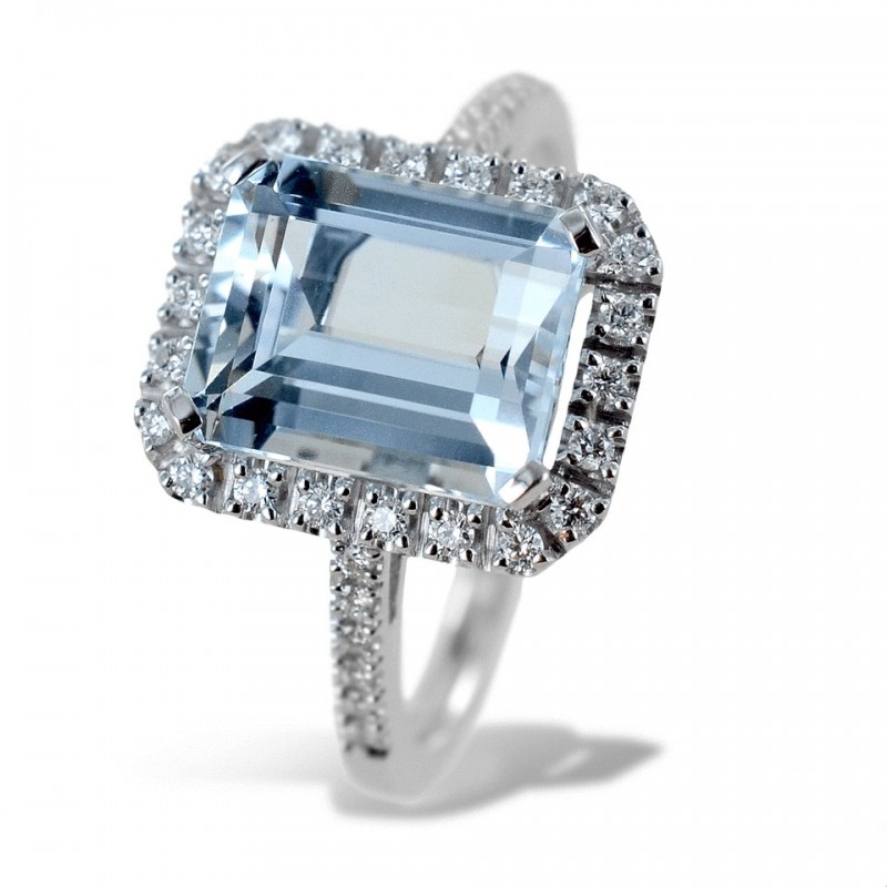 Anello acquamarina quadrato deals