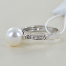 Bague en or avec perle d'eau douce 9,50-10,00 mm 00341