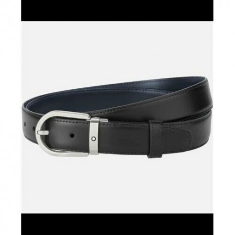Mont Blanc black leather belt 126024