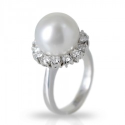Australischer Perlen- und Diamantblumenring 00343