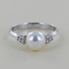 Ring with Akoya Pearl 7.00 - 7.50 and Diamonds 00347