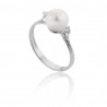 Ring mit Akoya Pearl 8 - 8.5 und Diamonds 00348
