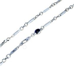 White gold men's chain necklace C1755B