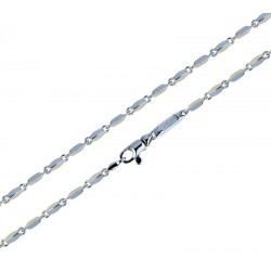 White gold tubular chain necklace C1774B