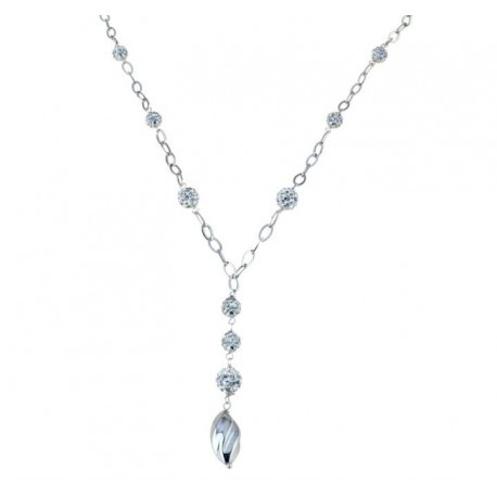 Collier femme en or blanc avec pendentif C1798B