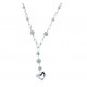 White gold woman necklace with heart pendant C1804B