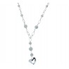 Collier femme en or blanc avec pendentif coeur C1804B