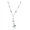 Collier femme en or blanc avec pendentif coeur C1804B