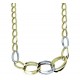 Zweifarbige Gold-Hohlglieder-Halskette für Frauen C1820BG