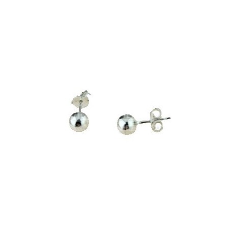 shiny sphere earrings in white gold O2005B