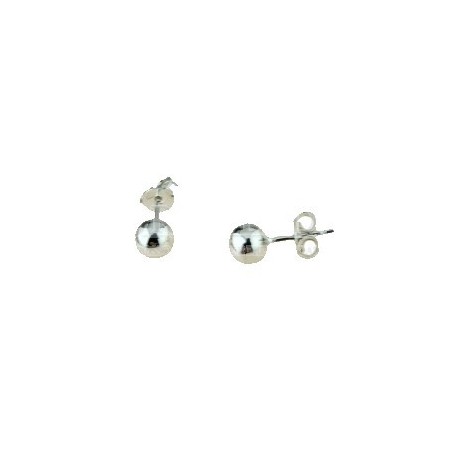 shiny sphere earrings in white gold O2006B