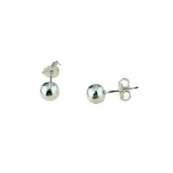 shiny sphere earrings in white gold O2007B