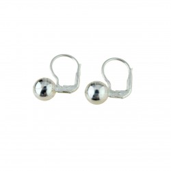 shiny sphere earrings with monachina hook in white gold O2009B