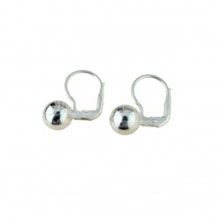 shiny sphere earrings with monachina hook in white gold O2010B