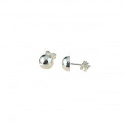 half sphere shiny earrings in white gold O2011B