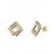 boucles d'oreilles double losange en or jaune, blanc, rose O2013BGR