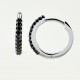 Small hoop earrings with black diamonds 00365