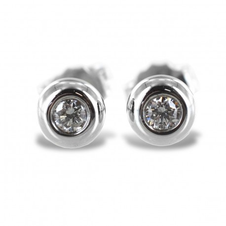 Grandes boucles d'oreilles point clair Cipollina en or blanc et diamants ct. 0,14 G VS 00367