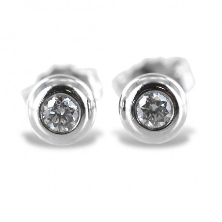 Grandes boucles d'oreilles point clair Cipollina en or blanc et diamants ct. 0,12 G VS 00368