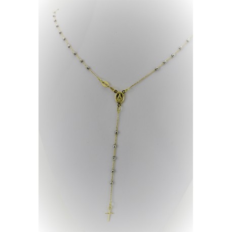 Necklace Rosary White and Yellow