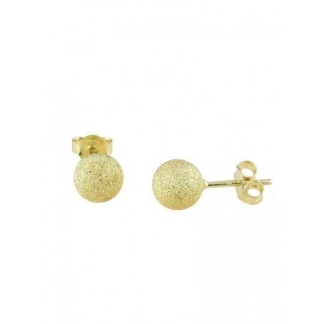 boucles d'oreilles sphères en satin en or jaune O2022G