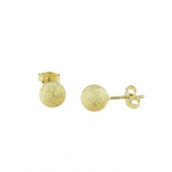 boucles d'oreilles sphères en satin en or jaune O2023G