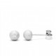 satin sphere earrings in white gold O2028B