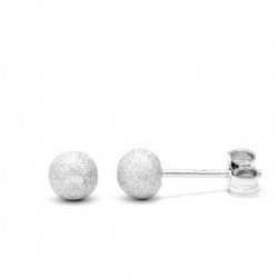 satin sphere earrings in white gold O2028B