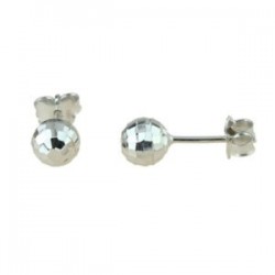 sphere earrings carved in white gold O2029B