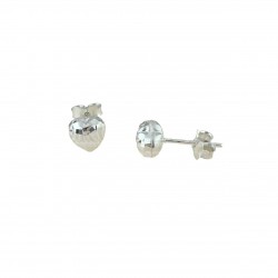 boucles d'oreilles coeur sculpté en or blanc O2032B