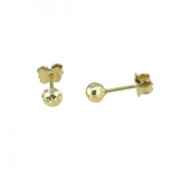 boucles d'oreilles sphères sculptées en or jaune O2033G