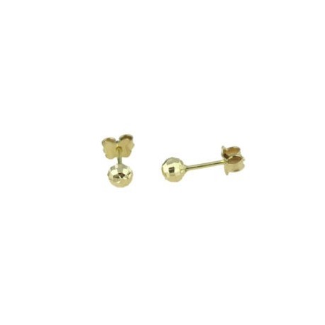 boucles d'oreilles sphères sculptées en or jaune O2033G