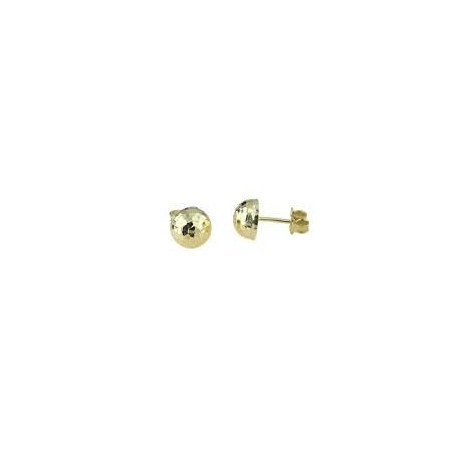 boucles d'oreilles demi-sphère sculptées en or jaune O2035G