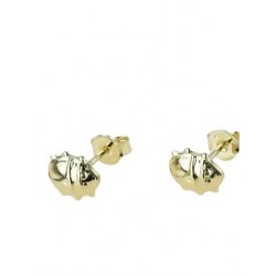 boucles d'oreilles coccinelle sculptées en or jaune O2036G