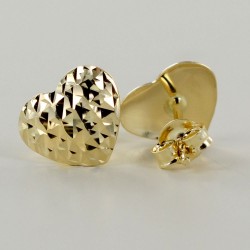 heart earrings carved in yellow gold O2037G