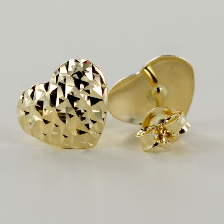 boucles d'oreilles cœur sculpté en or jaune O2037G