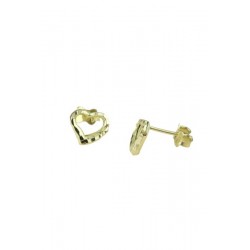 heart earrings carved in yellow gold O2039G