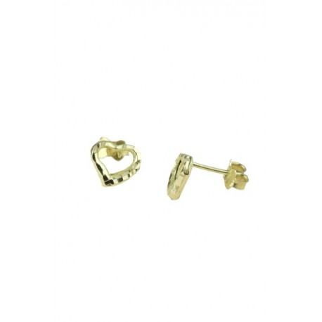 orecchini cuore scolpiti in oro giallo O2039G