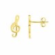 treble clef earrings in yellow gold O2040G