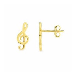 treble clef earrings in yellow gold O2040G