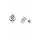 boucles d'oreilles feuille perforée en or blanc O2044B