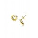 boucles d'oreilles boule en or blanc et jaune O2059BG