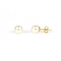 boucles d'oreilles perles en or jaune O2070G
