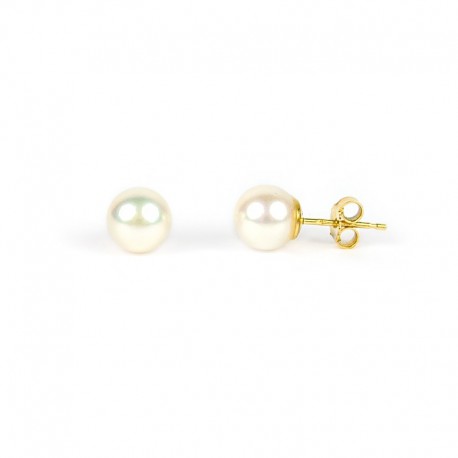 boucles d'oreilles perles en or jaune O2070G