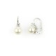 orecchini perla e zirconi con gancio a monachina in oro bianco O2075B