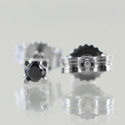 Boucles d'oreilles Medium Point Light en or et diamants noirs 00384