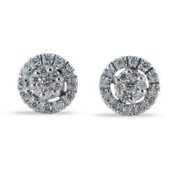 Boucles d'oreilles point à effet lumineux avec contour diamant 0,34 carat G 00385