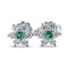 Star earrings in gold and diamonds with emeralds ct. 0.10 00386
