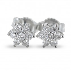 Boucles d'oreilles étoiles en or et diamants ct. 0,26 00388